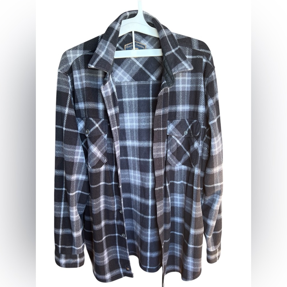 Men’s Freedom Foundry Black and Gray Plaid Fleece Shirt/Shacket
